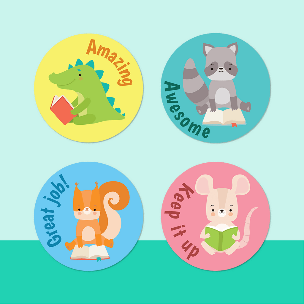 Reading Animals Merit Stickers