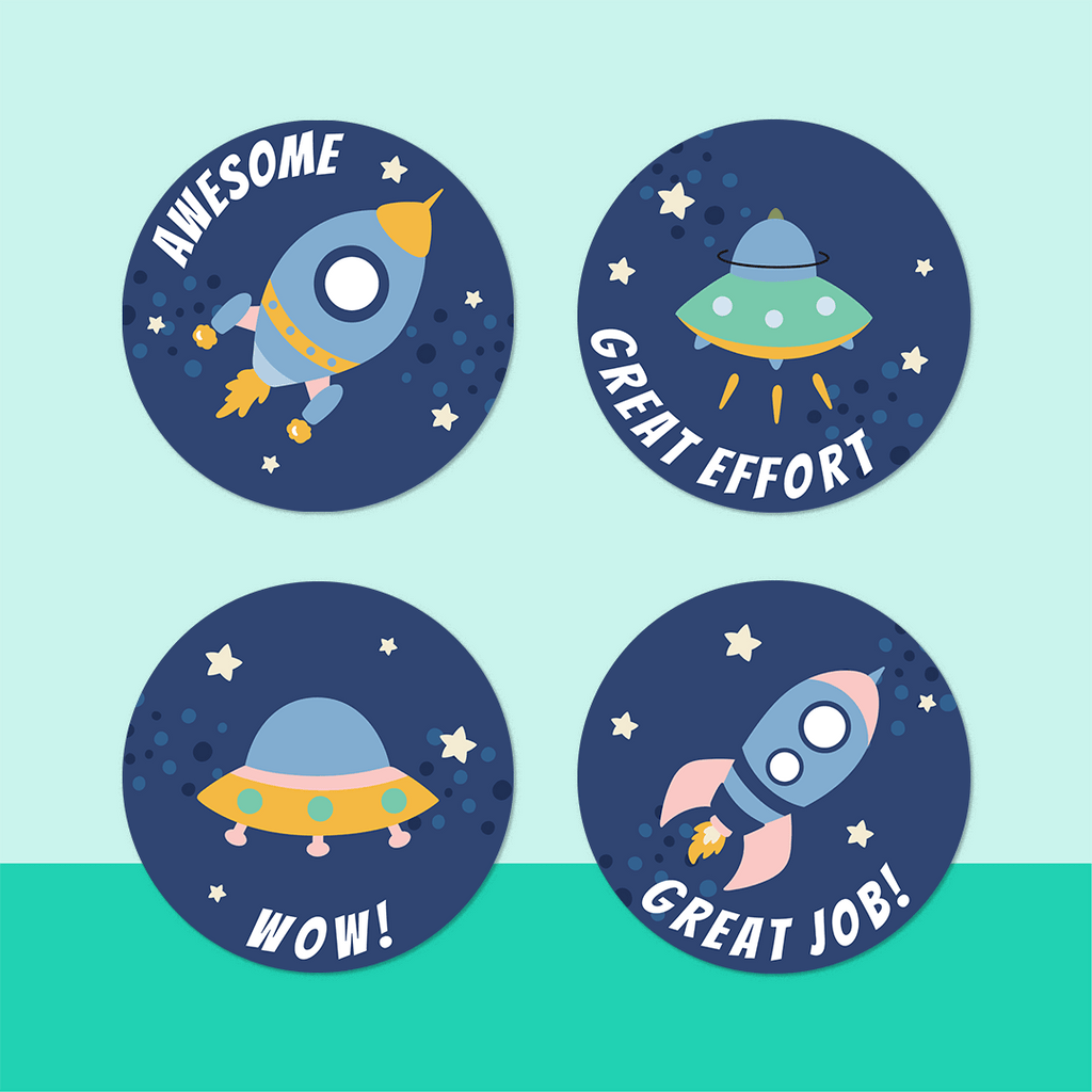 Space Adventure Merit Stickers